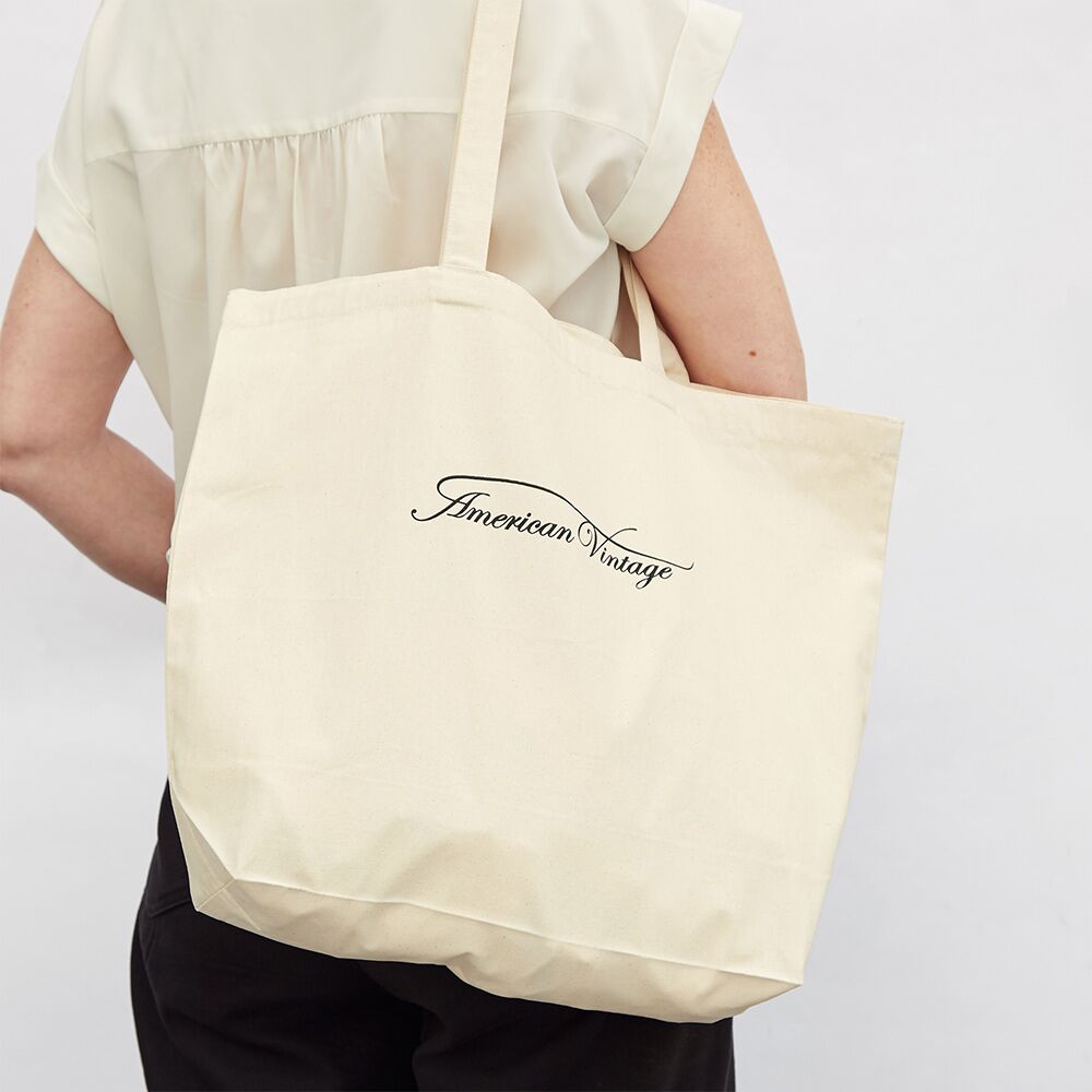 styllish-american-vintage-large-tote-bag-with-long-handles stylish american vintage large tote bag with long handles and a landscape orientation from an Ethical Supplier