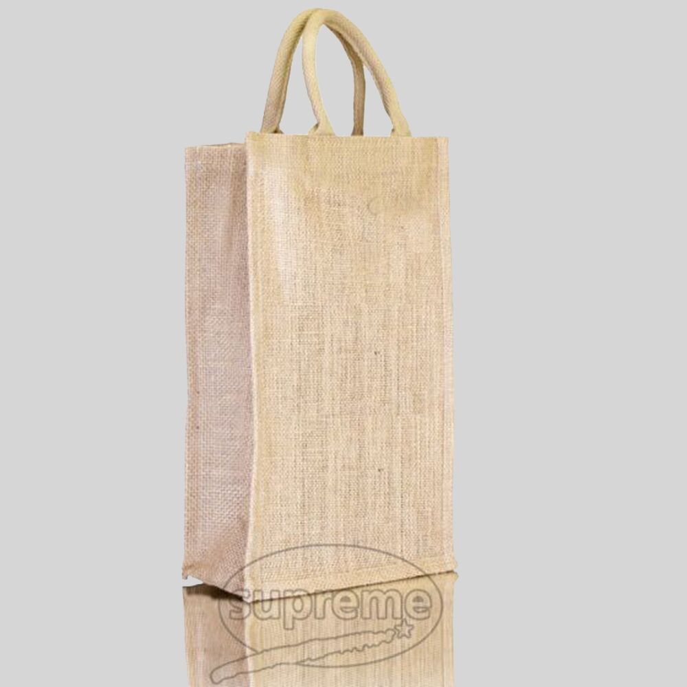 wholesale-bottle-bag-plain-or-with-print-by-supreme-creations plain two bottle jute bags