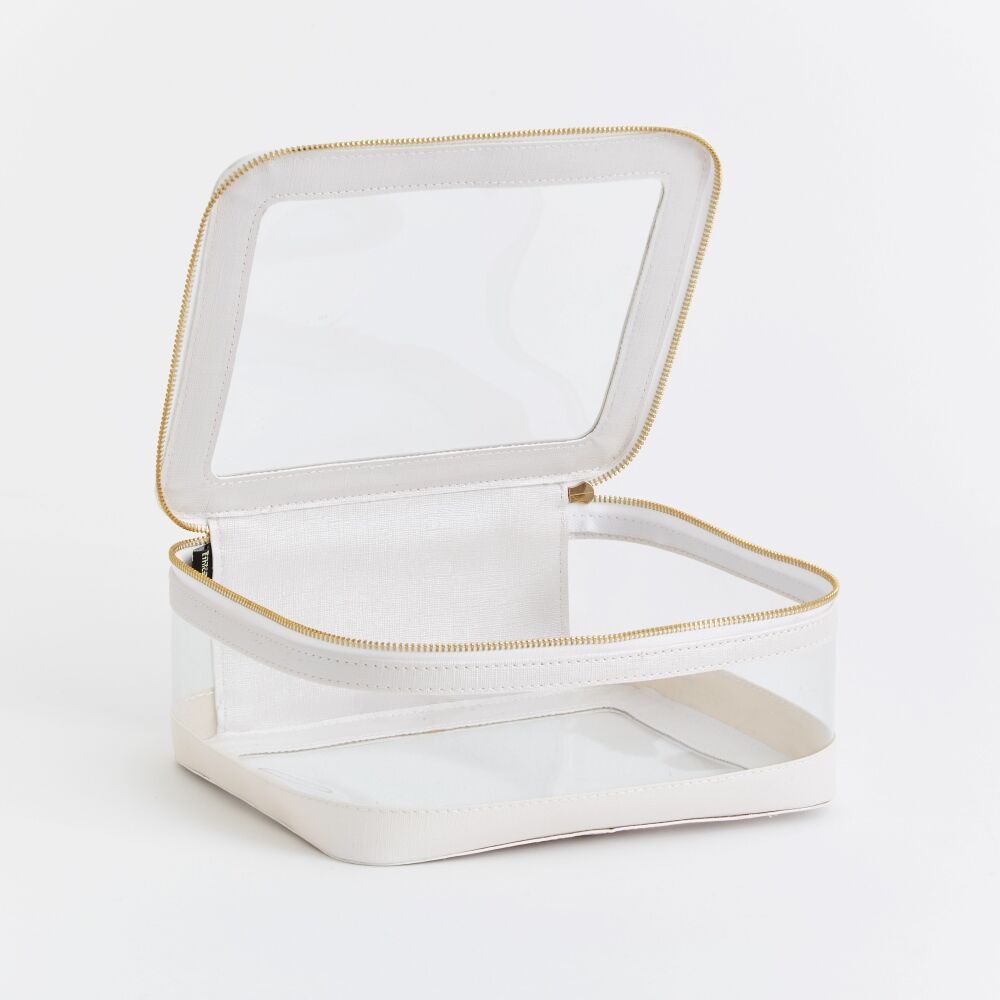 Vegan Leather and Clear PVC Travel Make Up Bag from Supreme Creations Vegan Leather and Clear PVC Travel Make Up Bag from Supreme Creations